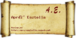 Apró Esztella névjegykártya